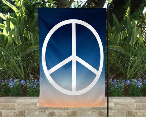 Peace Flag Peace Sign Welcome Flag Yard Sign World Peace - Etsy