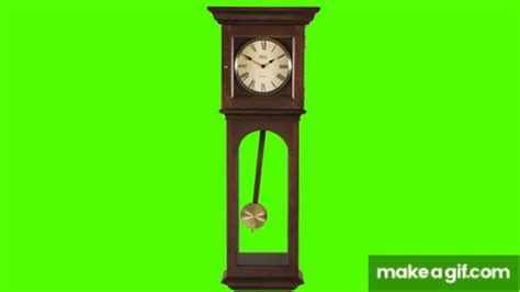 Old Clock and Pendulum Ticking - Green Screen Animation on Make a GIF