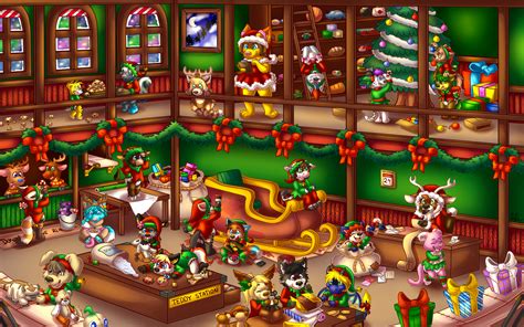 Santas Workshop Wallpaper