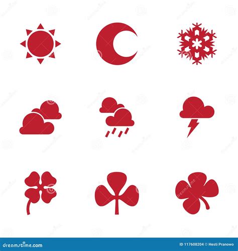 Flat Design Vector Weather Icons Design Elements. Stock Vector ...