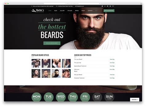 Barber Shop Website Template Collection