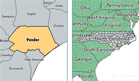 Pender County, North Carolina / Map of Pender County, NC / Where is ...