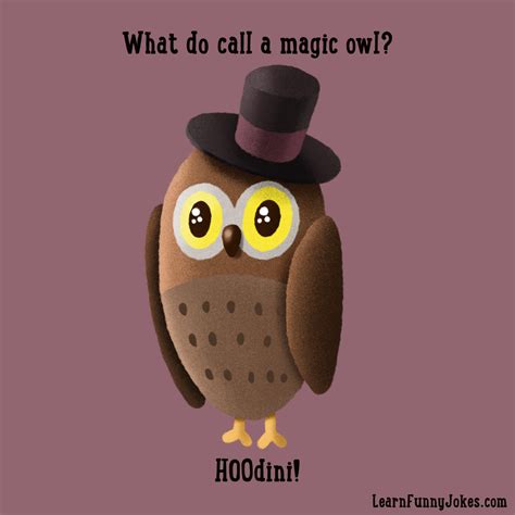 What do call a magic owl? HOOdini! — Learn Funny Jokes