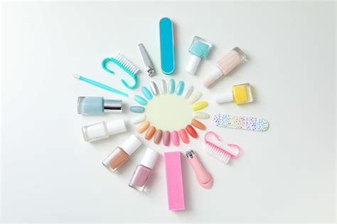 Premium Photo | Concept of nail art tools for pedicure and manicure