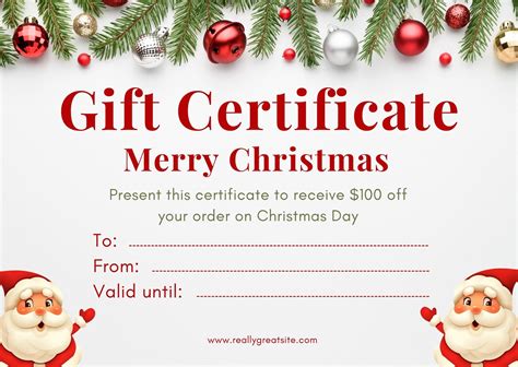 Free Christmas Certificate Templates