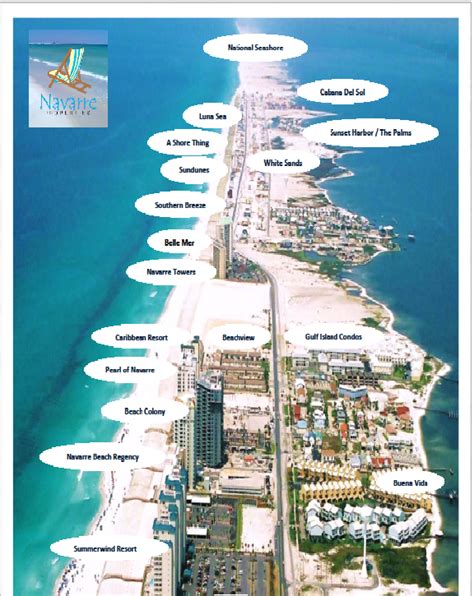 Map Of Condos On Navarre Beach Florida | Maps Of Florida