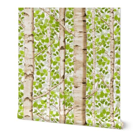 Birch Grove in Spring Wallpaper | Peel and stick wallpaper, Spring ...