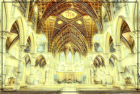 Holy Name Cathedral Interior Digital Art by Ellen Cannon - Pixels