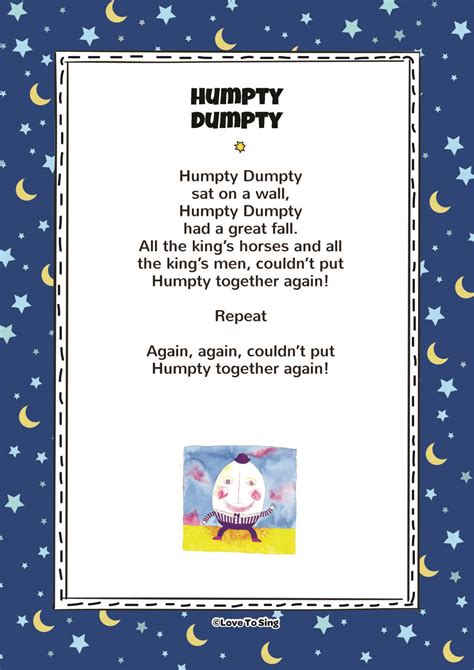 Humpty Dumpty | Kids Video Song with FREE Lyrics & Activities ...