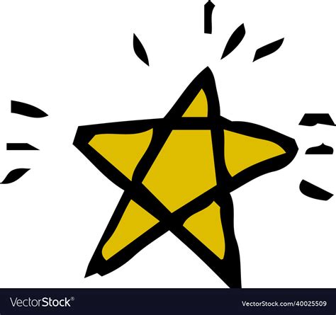 Doodle of a shining star drawn by a child Vector Image