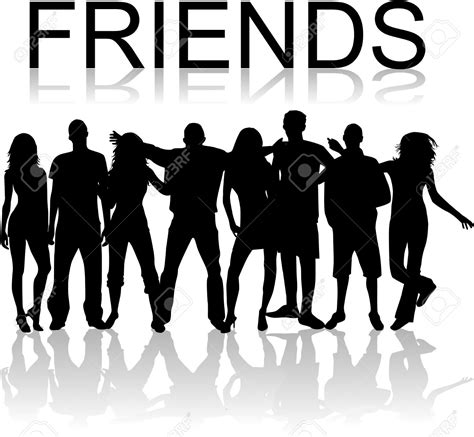 Silhouette Friends Clipart Black And White / Friends Silhouette | Free ...