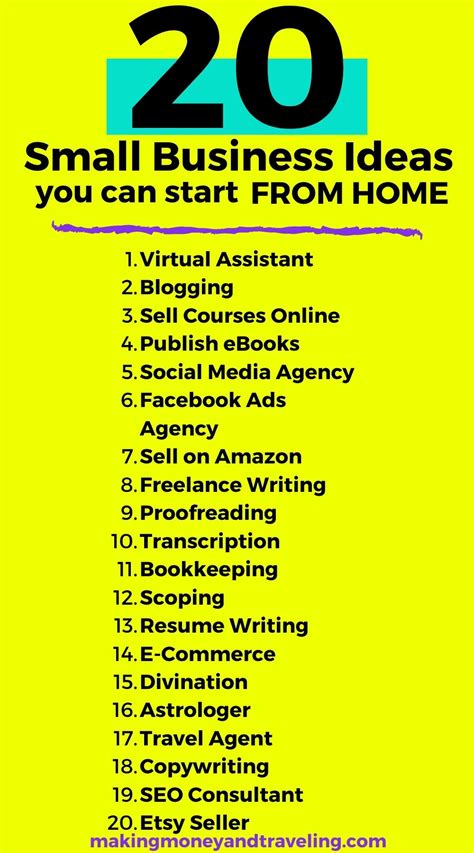 20 Small Business Ideas You Can Start From Home - Making Money and ...