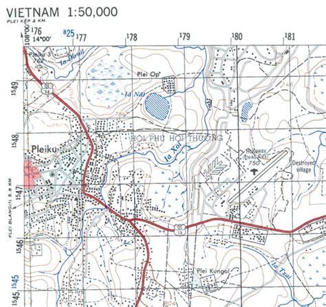 Pleiku, Vietnam Topographical Map – Battle Archives