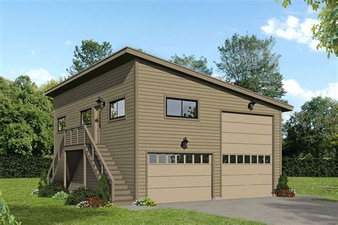 Plan 68670VR: RV Garage Plan Loft Accessible by External Stairs ...