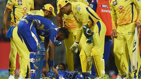 IPL 2018: Hardik Pandya carried off field after sustaining ankle injury ...