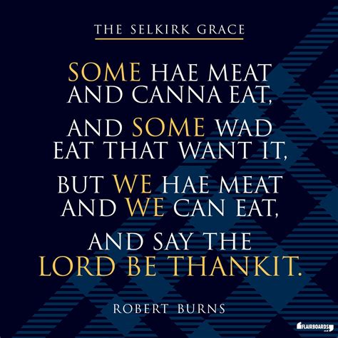 Scotland, Robert Burns, The Selkirk Grace, Wall art, Burns night ...