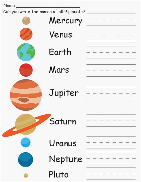 Science Worksheet Preschool | Solar system worksheets, Free science ...