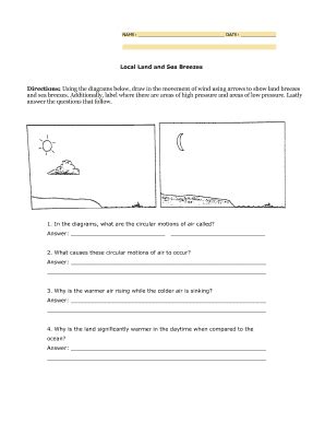 Land And Sea Breeze Worksheet Pdf - Fill Online, Printable, Fillable ...