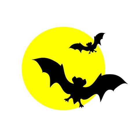 Premium Vector | Vector silhouettes of bats on the background of the moon