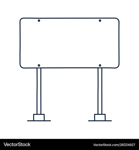 Rectangle road traffic sign icon in outline Vector Image