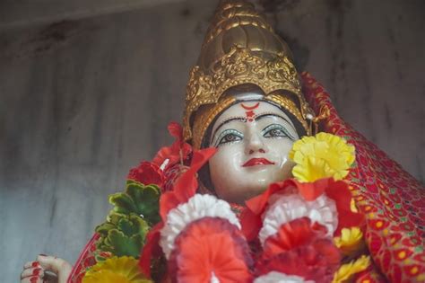 Premium Photo | Mahagauri, navratri mata statue in mandir