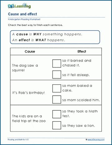 10 Free Cause and Effect Worksheets [PDF] - EduWorksheets - Worksheets ...