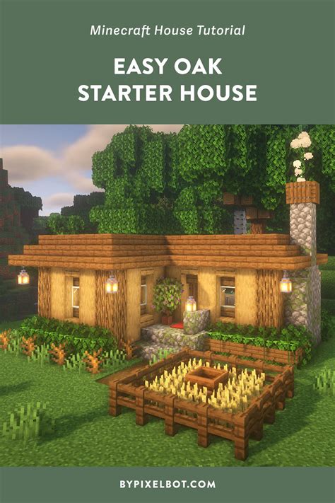 Minecraft: How to Build an Oak Starter House — ByPixelbot