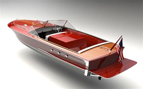 mahogany speed boat 3D Model - 3DHunt.co