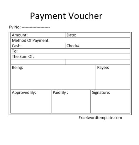 Payment Voucher Template – Excel Word Templates