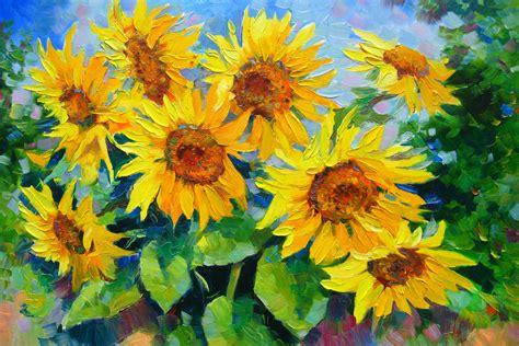 Sunflowers, Painting by Vladimir | Artmajeur