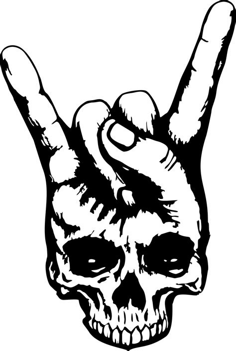 Skull Hand Horns Rock N Roll Heavy Metal Ozzy Window Vinyl Decal ...