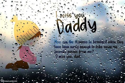 Miss You Dad Images On Rain Background