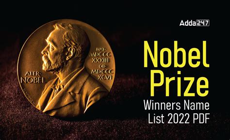 All Nobel Prize Winners Name List in 2022 PDF