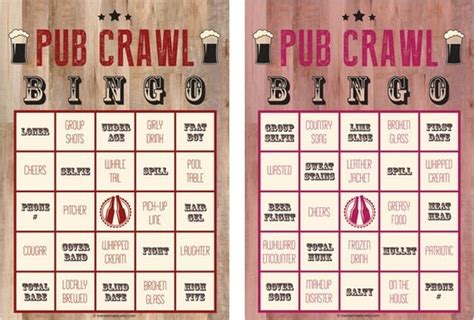 Pub Crawl Bingo: 12-Card Digital Files