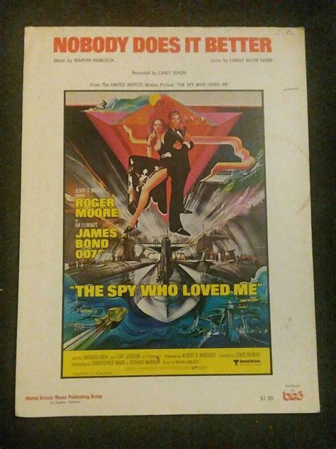 Vintage Sheet Music Nobody Does It Better James Bond 007 Carly Simon ...