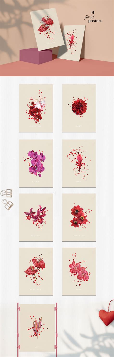 Crimson Floral Collection - Design Cuts