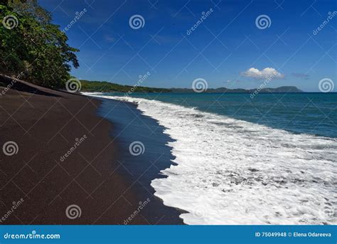 Black sand volcanic beach stock photo. Image of stone - 75049948