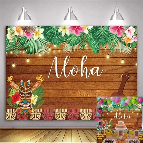 Buy Daniu 7x5FT Aloha Luau Party Backdrop Tropical Hawaiian Flowers ...