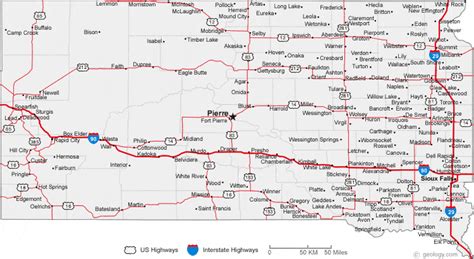 Map of South Dakota Cities - South Dakota Road Map