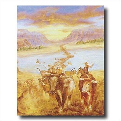 Texas Longhorn Cowboy Cattle Wall Picture Art Print | eBay