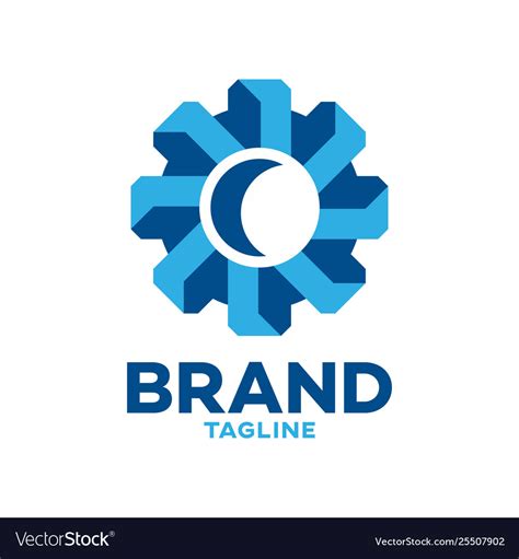 Modern 3d gear logo Royalty Free Vector Image - VectorStock