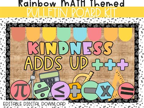 Math Bulletin Board or Math Classroom Door Decor Kit, Easy and Modern ...