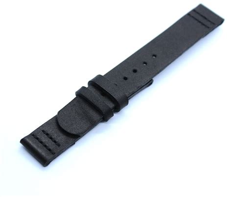 Matte Black Raw Leather Watch Band Deployment Buckle - Etsy