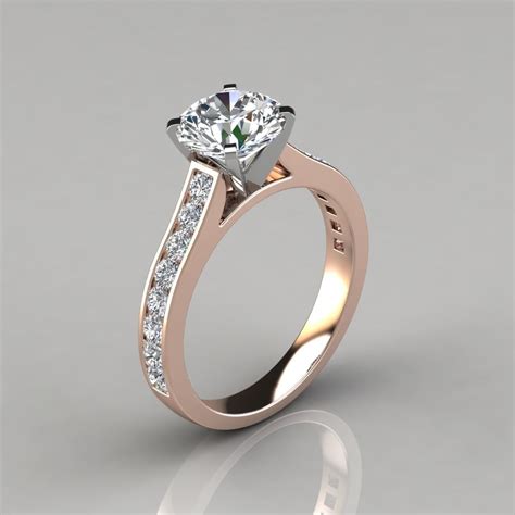 Cathedral Round Cut Channel Set Engagement Ring | Forever