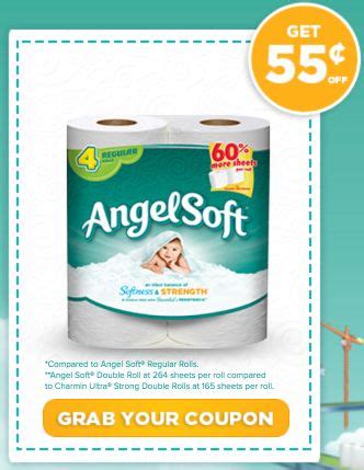 $0.55/1 Angel Soft Toilet Paper, 4 Double Rolls - Coupon Codes ...