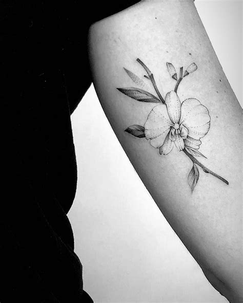 View Orchid Flower Tattoo Forearm PNG