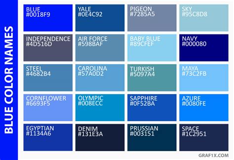 Blue Color Palette Names