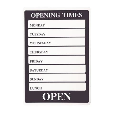 SHOPWORX OCH1 hanging sign Opening Times 205x301mm - Clipper Retail