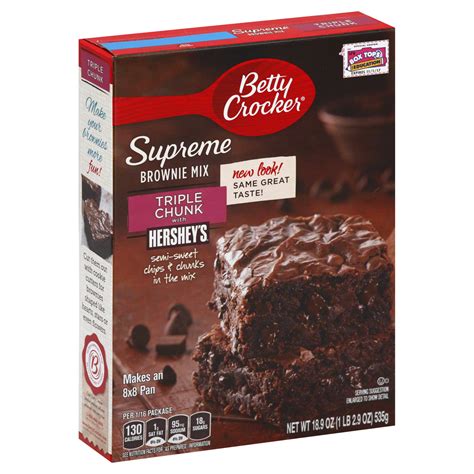 Betty Crocker Brownie Mix, Premium, With Hershey's, Triple Chunk, 18.9 ...