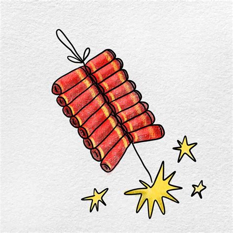 How to Draw Firecrackers - HelloArtsy